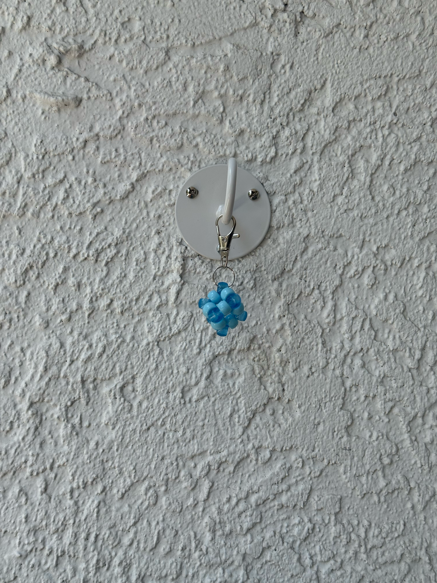 Pony Bead Cube Charm - Clear Light Blue and Light Blue