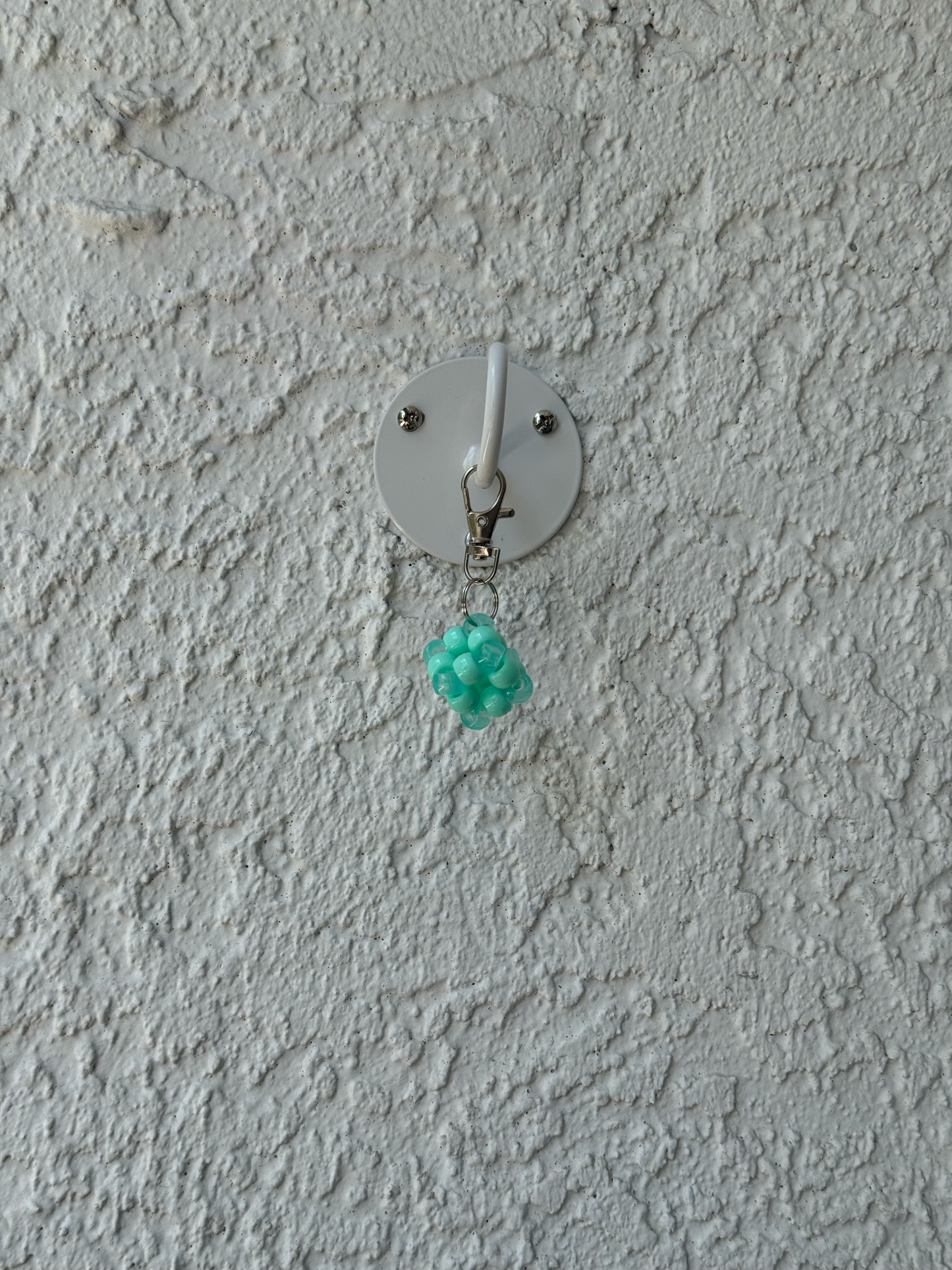 Pony Bead Cube Charm - Clear Mint and Mint