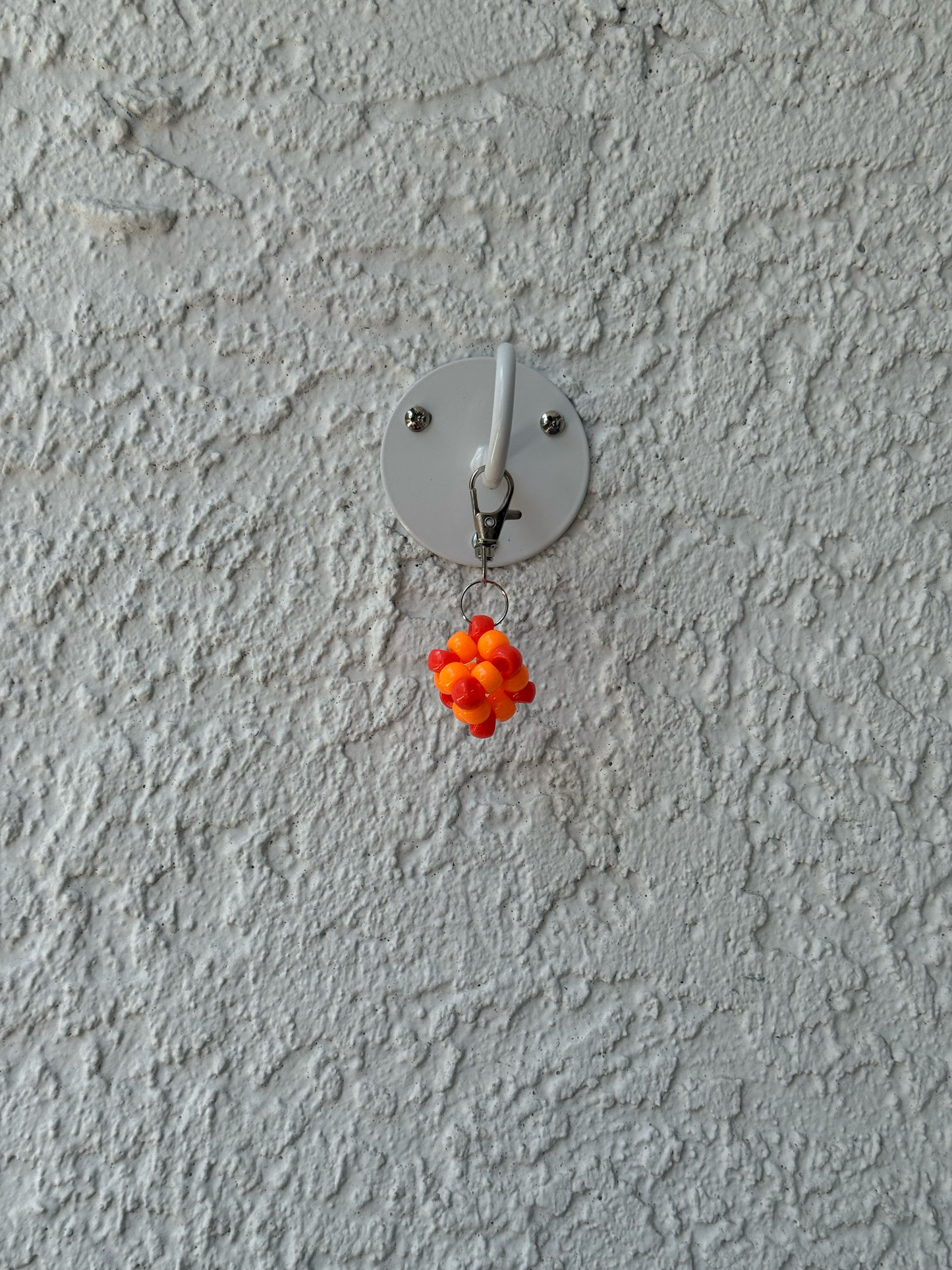Pony Bead Cube Charm - Light Orange and Orange