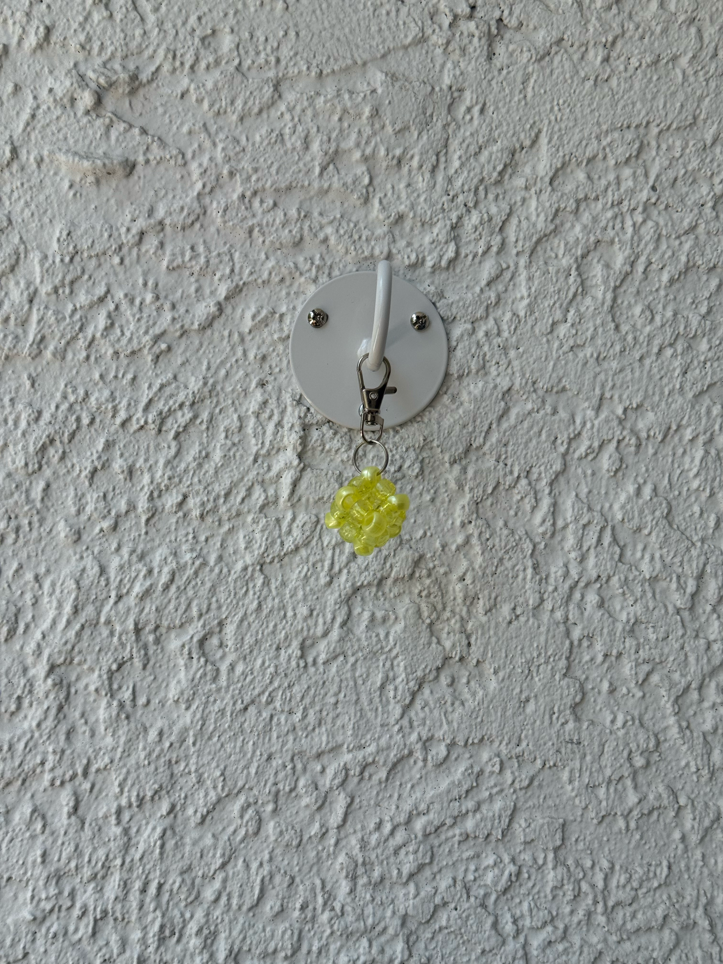 Pony Bead Cube Charm - Yellow and Clear Yellow