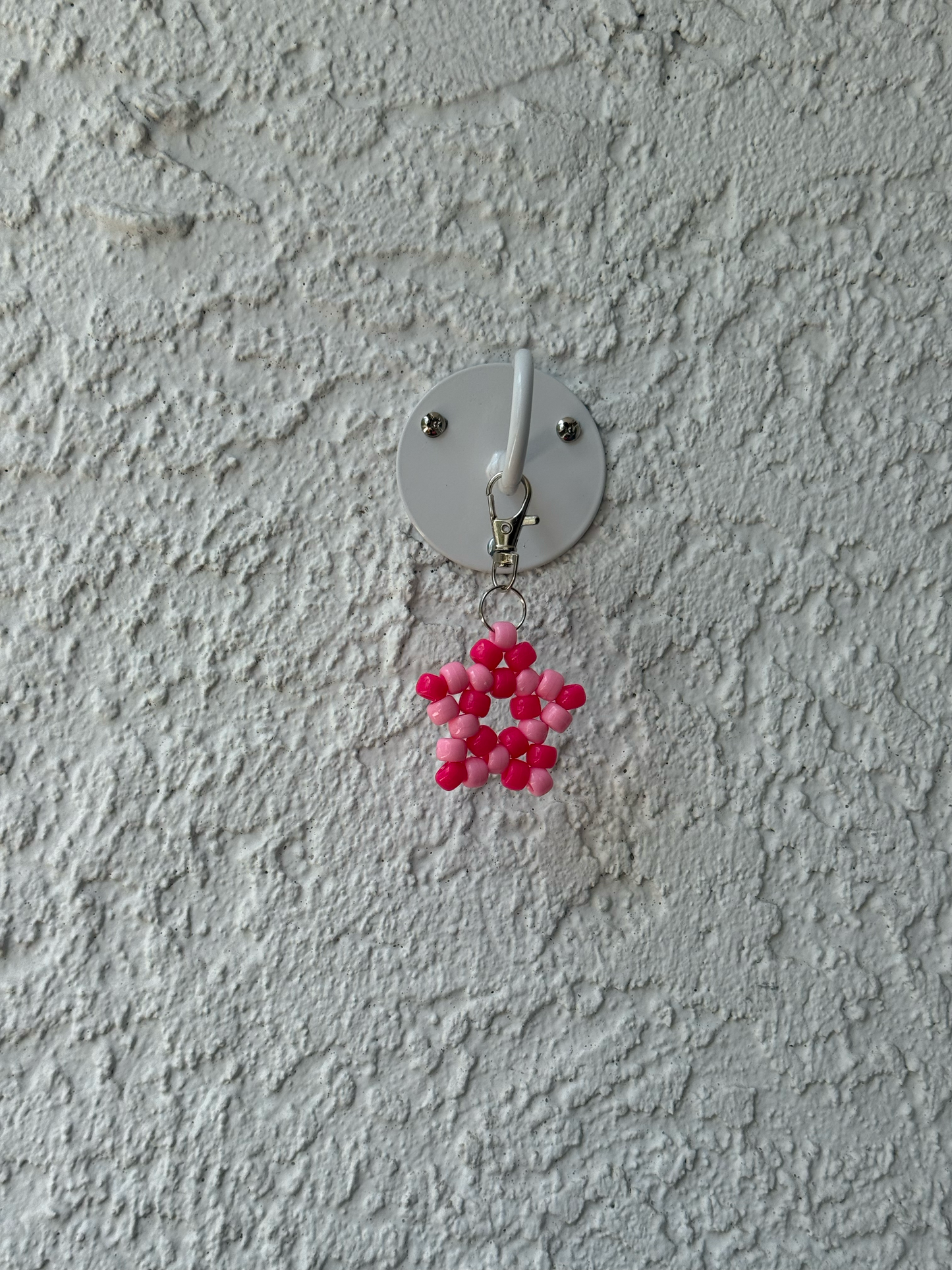 Pony Bead Star Charm - Light Pink and Hot Pink