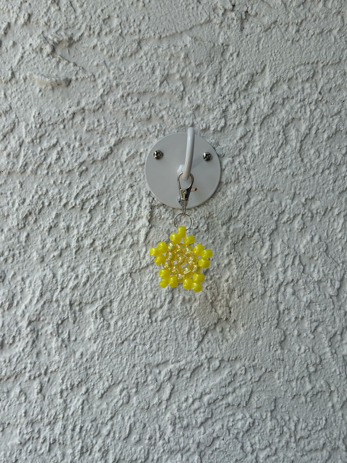 Pony Bead Star Charm - Sparkly Yellow and Yellow