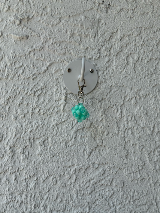 Pony Bead Cube Charm - Clear Mint and Mint