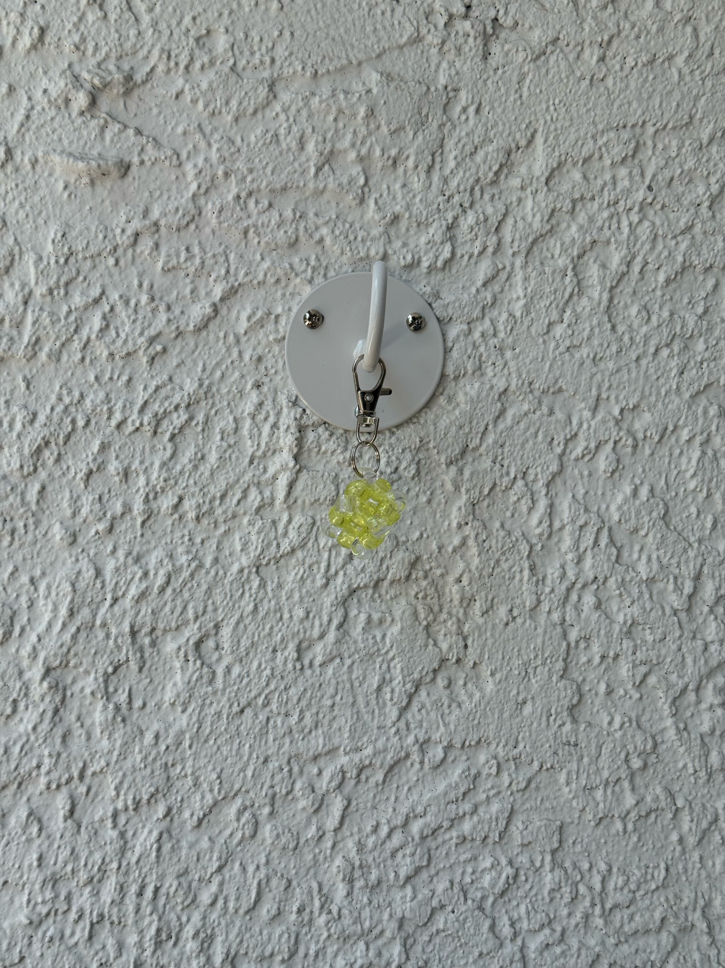 Pony Bead Cube Charm - Clear Yellow and Clear