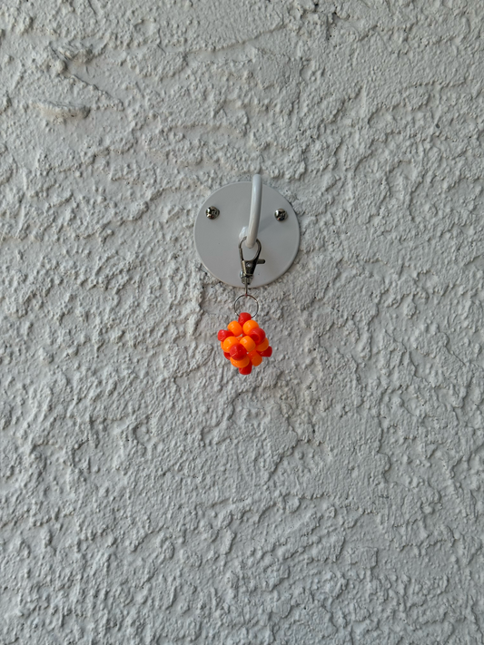 Pony Bead Cube Charm - Light Orange and Orange
