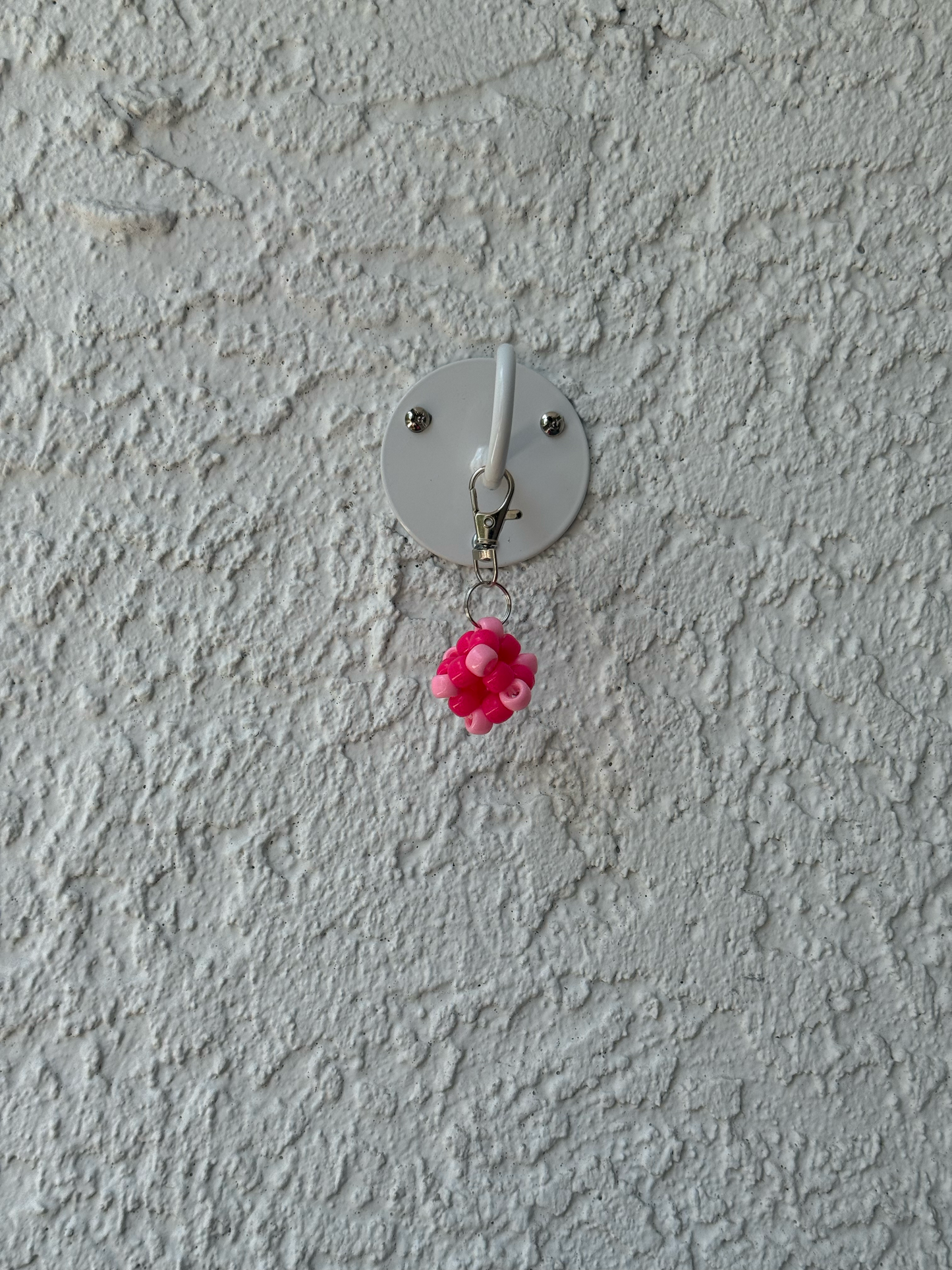Pony Bead Cube Charm - Light Pink and Hot Pink