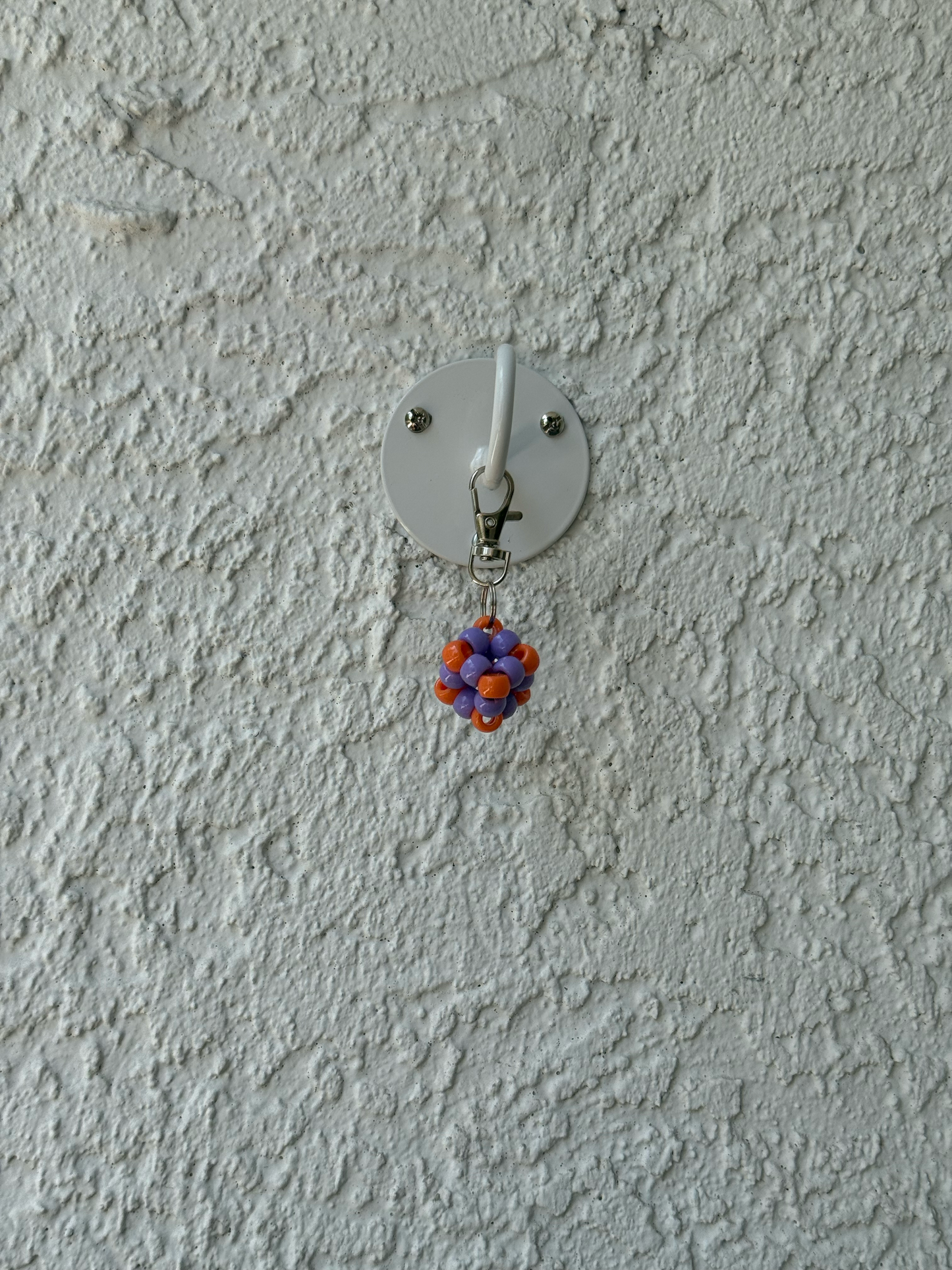 Pony Bead Cube Charm - Light Purple and Orange