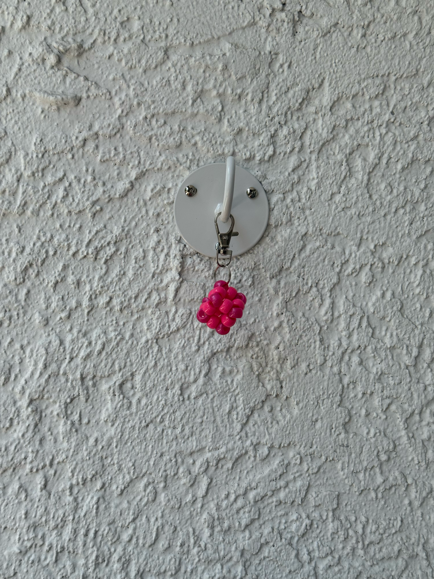 Pony Bead Cube Charm - Pink and Light Pink