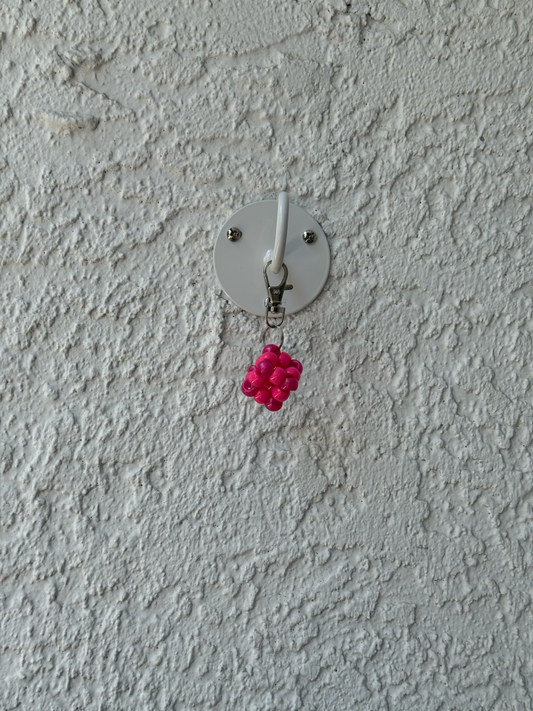 Pony Bead Cube Charm - Pink and Light Pink