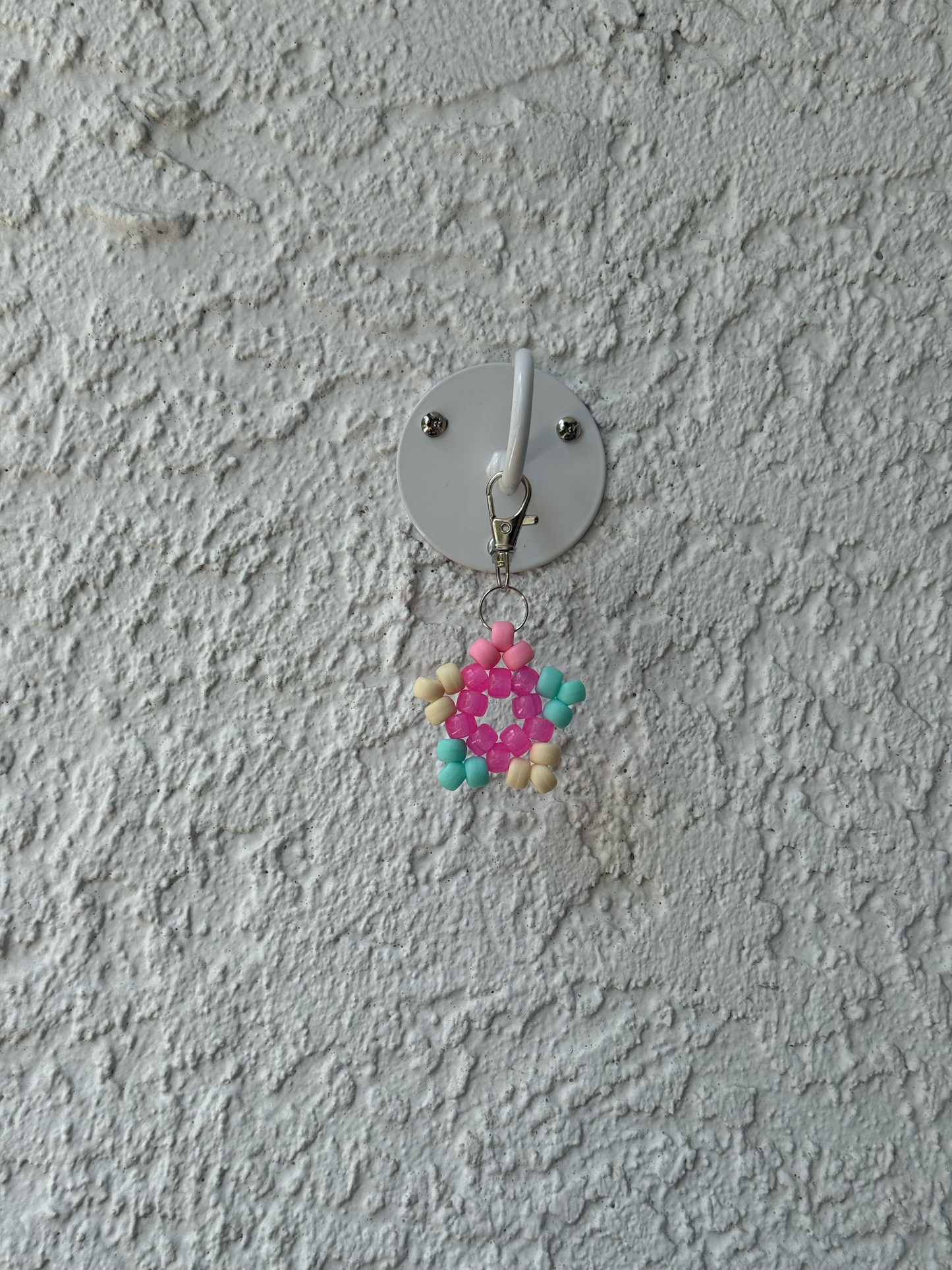 Pony Bead Star Charm - Matte Baby Pink and Blue