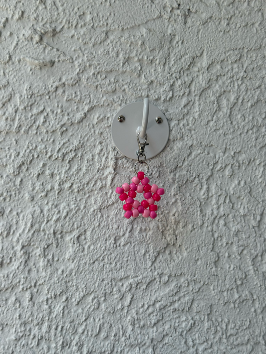 Pony Bead Star Charm - Multi Pink