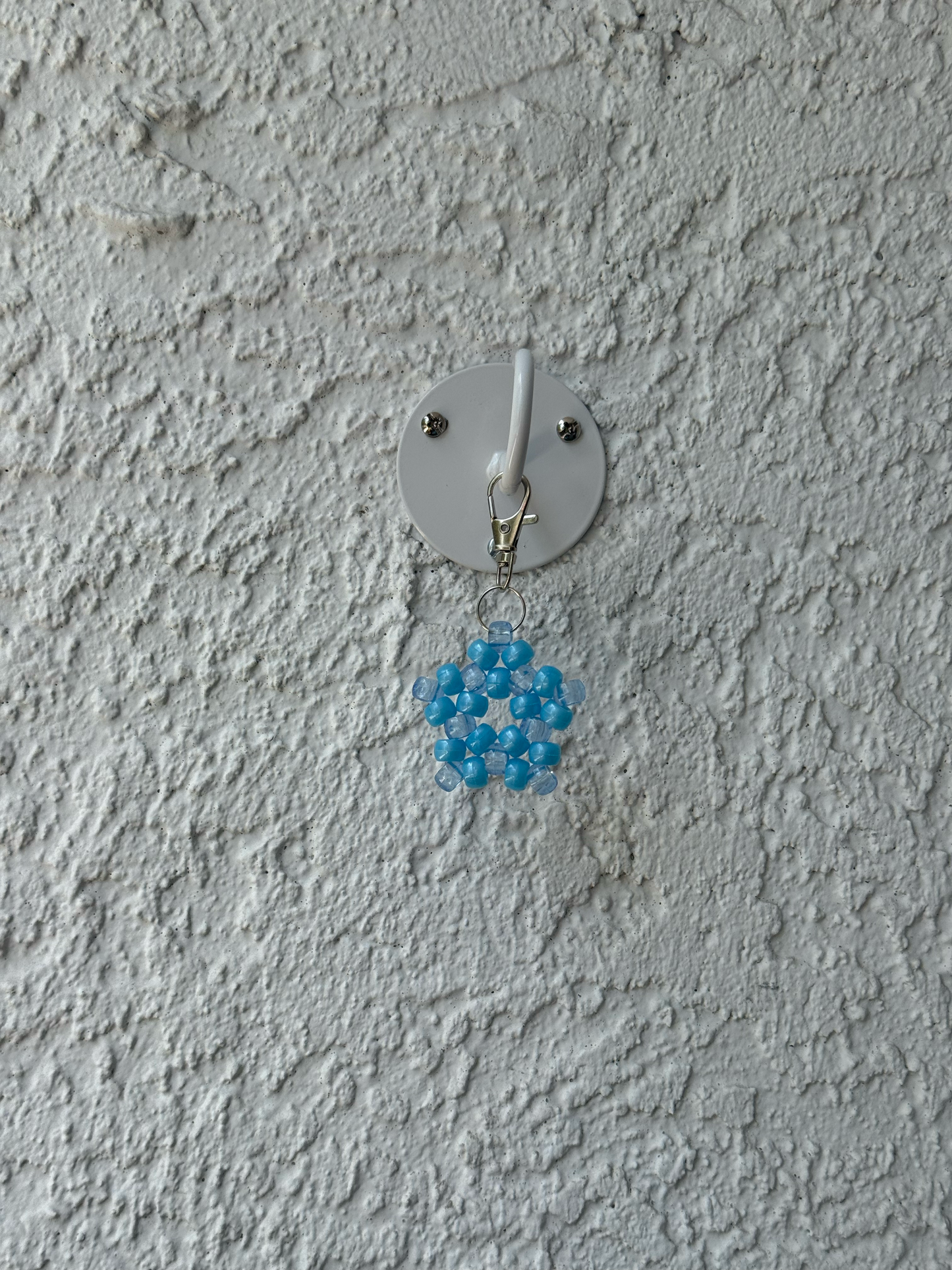 Pony Bead Star Charm - Sparkly Clear and Blue