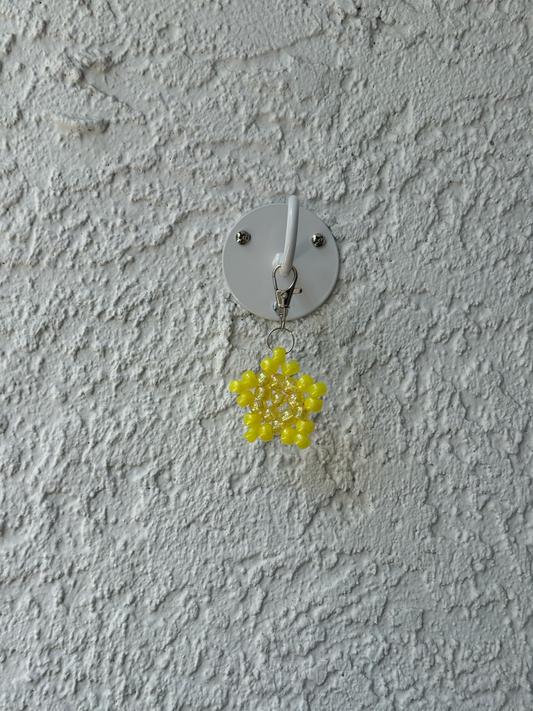 Pony Bead Star Charm - Sparkly Yellow and Yellow